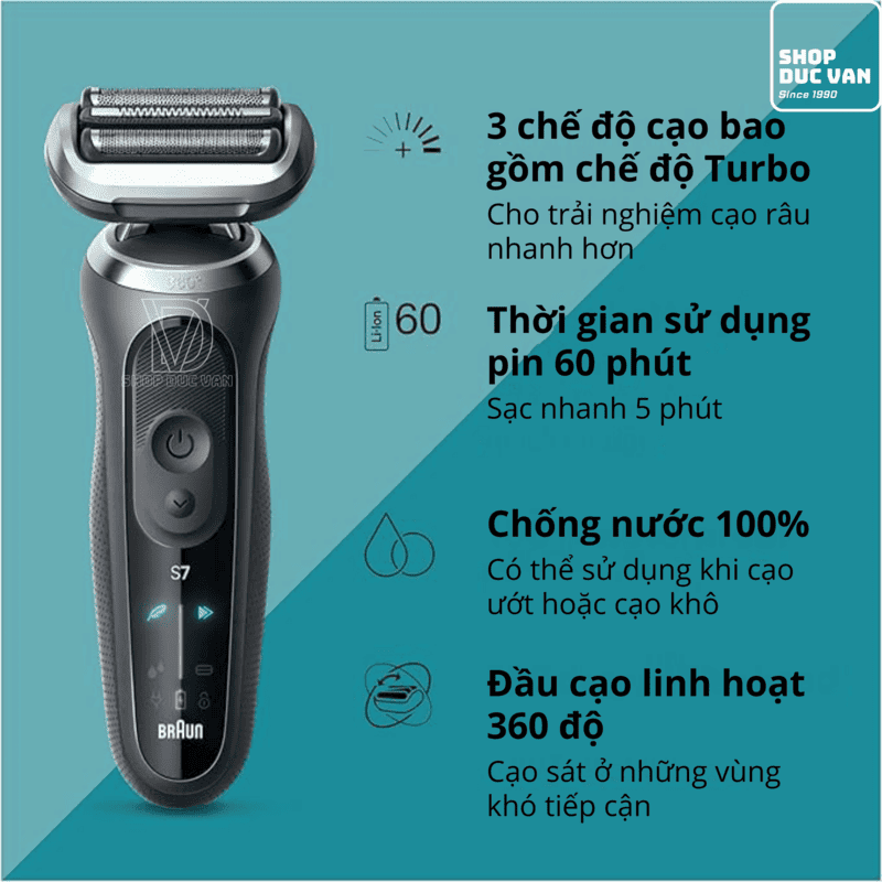 Máy Cạo Râu Braun Series 7 7120s Cạo Ướt & Khô