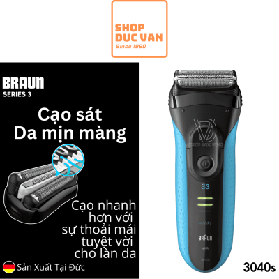 Máy Cạo Râu Braun Series 3 ProSkin 3040s Hàng Đức Cạo Khô & Ướt Kèm Đầu Tỉa Chính Xác