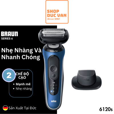 Máy Cạo Râu Braun Series 6 6120s Cạo Sát Hiệu Quả, Dịu Nhẹ Cho Làn Da Nhạy Cảm