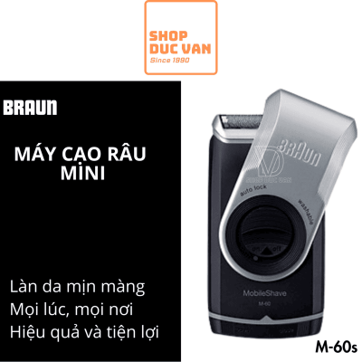 Máy Cạo Râu Mini Braun M60s Dùng Pin Tiểu AA
